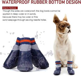 img 1 attached to 🐾 URBEST Dog Shoes Boots: Waterproof Non-Slip Dog Socks with Adjustable Straps for Outdoor and Indoor Use (Size 3#, Navy)