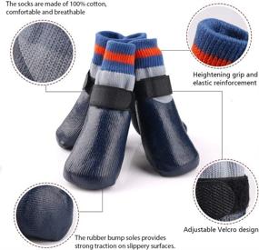 img 2 attached to 🐾 URBEST Dog Shoes Boots: Waterproof Non-Slip Dog Socks with Adjustable Straps for Outdoor and Indoor Use (Size 3#, Navy)