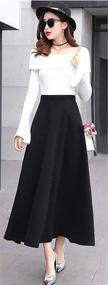 img 1 attached to CHARTOU Womens Stretchy Woolen Flared Women's Clothing : Skirts