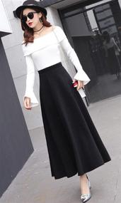 img 3 attached to CHARTOU Womens Stretchy Woolen Flared Women's Clothing : Skirts