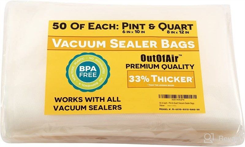 100 Vacuum Sealer Bags: Quart Size (8 x 12) for Foodsaver 33% Thicker, BPA Fre