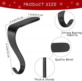img 3 attached to 7 эффективных идей держателя рождественских носков для вашего камина и украшений | ADXCO 8 упаковок сверхпрочных металлических вешалок и крючков для ваших рождественских чулок черного цвета