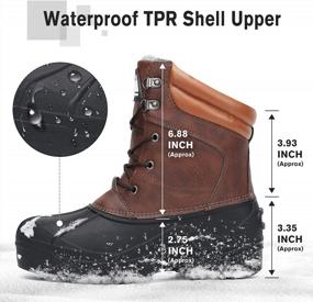 img 3 attached to 🥾 Men's Waterproof Snow Boots Insulated with Warm Lining, Non-Slip, Outdoor Cold Weather Work and Hiking Boots