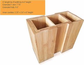 img 2 attached to SplashSoup Bamboo Expandable Kitchen Tool Holder For Spatulas And Spoons - Stove Top Counter Organizer