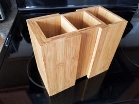 img 1 attached to SplashSoup Bamboo Expandable Kitchen Tool Holder For Spatulas And Spoons - Stove Top Counter Organizer