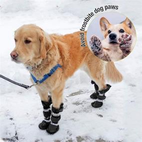 img 3 attached to 🐾 NAMSAN Waterproof Anti-Slip Dog Boots with Reflective Strips - Long-Legged Outdoor Knee High Shoes to Protect Dog Paws from Frostbite