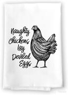 🐔 honey dew gifts funny inappropriate kitchen towels: naughty chickens lay deviled eggs flour sack towel – 100% cotton, 27x27 inches, highly absorbent & multi-purpose logo