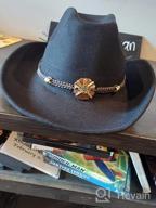 img 1 attached to Lisianthus Wide Brim Felt Cowboy Hats With Belt For Men & Women - Perfect For Outdoor Adventure! review by Stephen Doyle