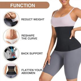 img 1 attached to Plus Size Women'S Waist Trainer Snatch Bandage Tummy Wrap For Gym Workouts And Sports