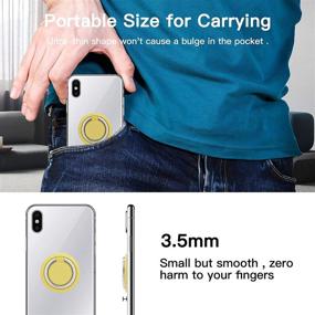 img 2 attached to 📱 Yetaida 2PCS Matte Cell Phone Ring Holder: Foldable Finger Holder, Magnetic Car Grip, Kickstand - Compatible with iPhone, Samsung, Sony (YELLOW-2PCS)