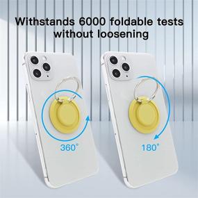 img 3 attached to 📱 Yetaida 2PCS Matte Cell Phone Ring Holder: Foldable Finger Holder, Magnetic Car Grip, Kickstand - Compatible with iPhone, Samsung, Sony (YELLOW-2PCS)