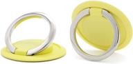 📱 yetaida 2pcs matte cell phone ring holder: foldable finger holder, magnetic car grip, kickstand - compatible with iphone, samsung, sony (yellow-2pcs) logo