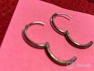 img 1 attached to 💍 Sterling Silver Hoop Earrings Set - Cubic Zirconia Cuff, 3 Pairs of Small Cartilage Hoops for Women, Men, and Girls (8mm/10mm/12mm) review by Adrienne Holmes