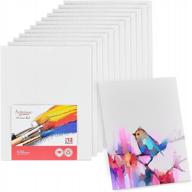 8x10 inch blank white cotton canvas boards for oil, acrylic & watercolor painting - pack of 12 artlicious panels logo