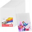 8x10 inch blank white cotton canvas boards for oil, acrylic & watercolor painting - pack of 12 artlicious panels logo