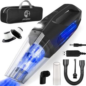 img 4 attached to 🔌 JOCOSA 8000Pa Handheld Vacuum High Power - Powerful Cordless Car Vacuum for Efficient Cleaning - USB Charging - Portable and Lightweight - with LED Light - Ideal for Home, Office, and Car Cleaning (Black)