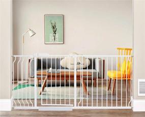 img 4 attached to 🚪 ALLAIBB Extra Wide Pressure Mounted Baby Gate - Walk Through Child Safety Toddler Tension Gate with Extension for Doorways, Kitchen - Long, Large, and Pet Friendly (66.93"-71.65"/170-182cm)