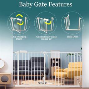 img 1 attached to 🚪 ALLAIBB Extra Wide Pressure Mounted Baby Gate - Walk Through Child Safety Toddler Tension Gate with Extension for Doorways, Kitchen - Long, Large, and Pet Friendly (66.93"-71.65"/170-182cm)