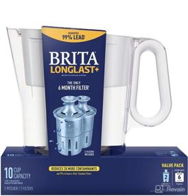img 1 attached to 🚰 Brita Large 10-Cup Water Filter Pitcher with Longlast+ Filters - Purify and Enjoy Fresh Drinking Water