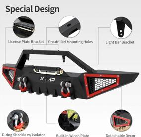 img 2 attached to Upgrade Your Jeep Wrangler With OEDRO'S Full Width Rock Crawler Bumper With Winch Plate Mounting And D-Rings
