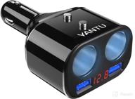 адаптер для прикуривателя yantu 12v/24v с 3 розетками и двумя портами usb, автомобильное зарядное устройство многофункциональное с независимыми переключателями включения/выключения и дисплеем для отображения напряжения логотип