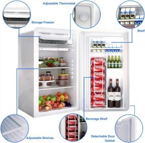 img 1 attached to Компактный и стильный мини-холодильник Safeplus для общежития, гаража, кемпера, подвала или офиса - белый (3,2 куб. фута)