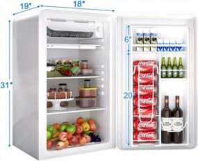 img 2 attached to Компактный и стильный мини-холодильник Safeplus для общежития, гаража, кемпера, подвала или офиса - белый (3,2 куб. фута)