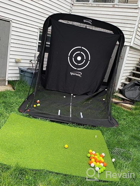 img 1 attached to Improve Your Game With Spornia SPG-7 Golf Practice Net – Automatic Ball Return, Target Sheet & Two Side Barriers review by Tim Springer