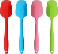 set of 4 silicone spatulas with seamless design and non-stick coating - heat resistant spoonulas and scrapers for baking and mixing (10.6" x 2.5") логотип