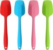 set of 4 silicone spatulas with seamless design and non-stick coating - heat resistant spoonulas and scrapers for baking and mixing (10.6" x 2.5") logo