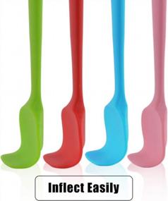 img 1 attached to Set Of 4 Silicone Spatulas With Seamless Design And Non-Stick Coating - Heat Resistant Spoonulas And Scrapers For Baking And Mixing (10.6" X 2.5")