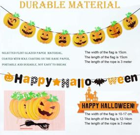 img 3 attached to Halloween Party Decoration: 10Ft Garland Banner With Pumpkin, Bat, And Spider Flags Bunting, Happy Halloween Banner - 4 Pack Of Family Outdoor Party Supplies, Favor Gift And Hanging Banner