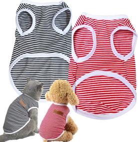 img 4 attached to CAISANG Classic Striped T Shirt Stretchy Dogs