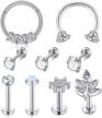 jforyou 9 pcs 16g stainless steel cartilage helix tragus cz stud earrings for women girls horseshoe hoop helix conch daith piercing jewelry set logo