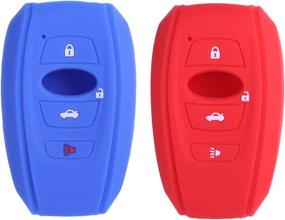 img 4 attached to 2Pcs XUHANG Sillicone Key Fob Skin Key Cover Remote Case Protector Shell For 2016 2017 Subaru Forester Sti 2017 Outback 2014-2017 BRZ 2015 2016 XV Crosstrek Impreza 2016 WRX Smart Remote Red Blue