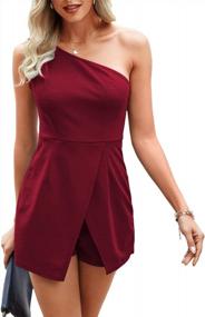 img 3 attached to QegarTop Summer Rompers For Women Dressy One Shoulder Sexy Romper Shorts Jumpsuits Overalls
