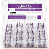 waterproof solder seal wire connectors by sopoby - 250pcs heat shrink butt connectors for automotive, boat, truck, and stereo wiring joints, purple 14-12 gauge logo