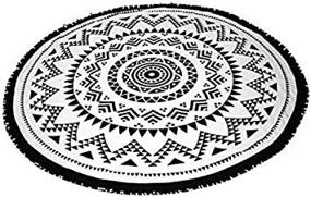 img 3 attached to Black Sand Beach Round Towel By SwimZip® For Ultimate Beach Comfort