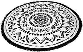 img 2 attached to Black Sand Beach Round Towel By SwimZip® For Ultimate Beach Comfort
