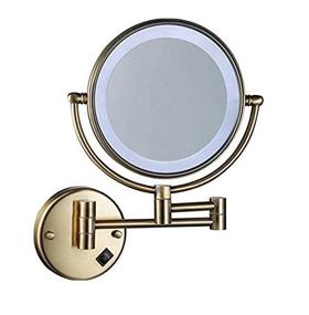 img 1 attached to Wall-Mounted Makeup Mirror With 8-Inch Two-Sided Swivel And 5X Magnification In Chrome Finish And Bronze - TheCoolCube Cosmetic Mirror
