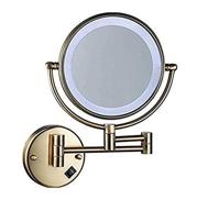 wall-mounted makeup mirror with 8-inch two-sided swivel and 5x magnification in chrome finish and bronze - thecoolcube cosmetic mirror logo