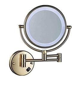 img 3 attached to Wall-Mounted Makeup Mirror With 8-Inch Two-Sided Swivel And 5X Magnification In Chrome Finish And Bronze - TheCoolCube Cosmetic Mirror