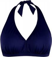 halter bikini top for women - solid swimwear top for beach or pool логотип