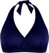halter bikini top for women - solid swimwear top for beach or pool logo