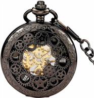 механические заводные карманные часы steampunk half hunter с цепочкой и стрелкой boshiya логотип