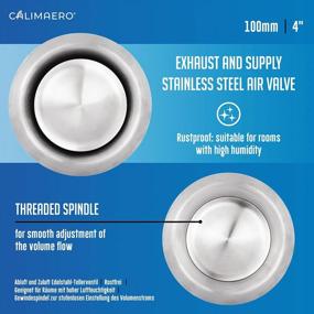 img 3 attached to Stainless Steel Calimaero TVE 4 Wall Air Vent - Round Adjustable HVAC Ventilation Cover