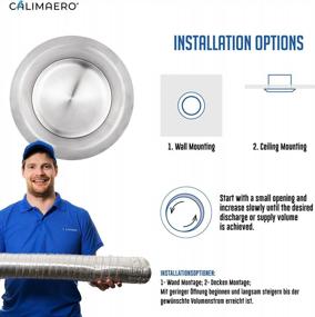 img 1 attached to Stainless Steel Calimaero TVE 4 Wall Air Vent - Round Adjustable HVAC Ventilation Cover