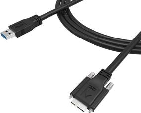 img 2 attached to 🔌 5m USB 3.0 A/M to Micro B/M Cable with Dual Screw Locking, SuperSpeed Support, USB3 Vision Camera Compatibility