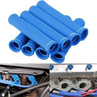 8pcs 2500° spark plug wire boots protector sleeve heat shield cover for ls1/ls2 (blue) логотип