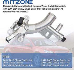 img 2 attached to 🔧 MITZONE Upgraded Aluminum Coolant Housing Water Outlet for 2011-2020 Chevy Cruze Sonic Trax Volt Buick Encore 1.4L - Replace 902-846 25193922